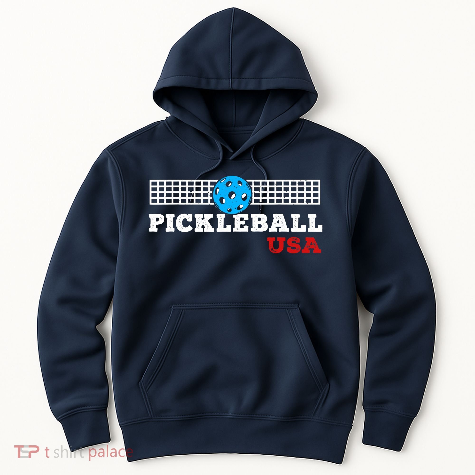 Pickleball Support The Team Pickleball Player USA Flag Hoodie