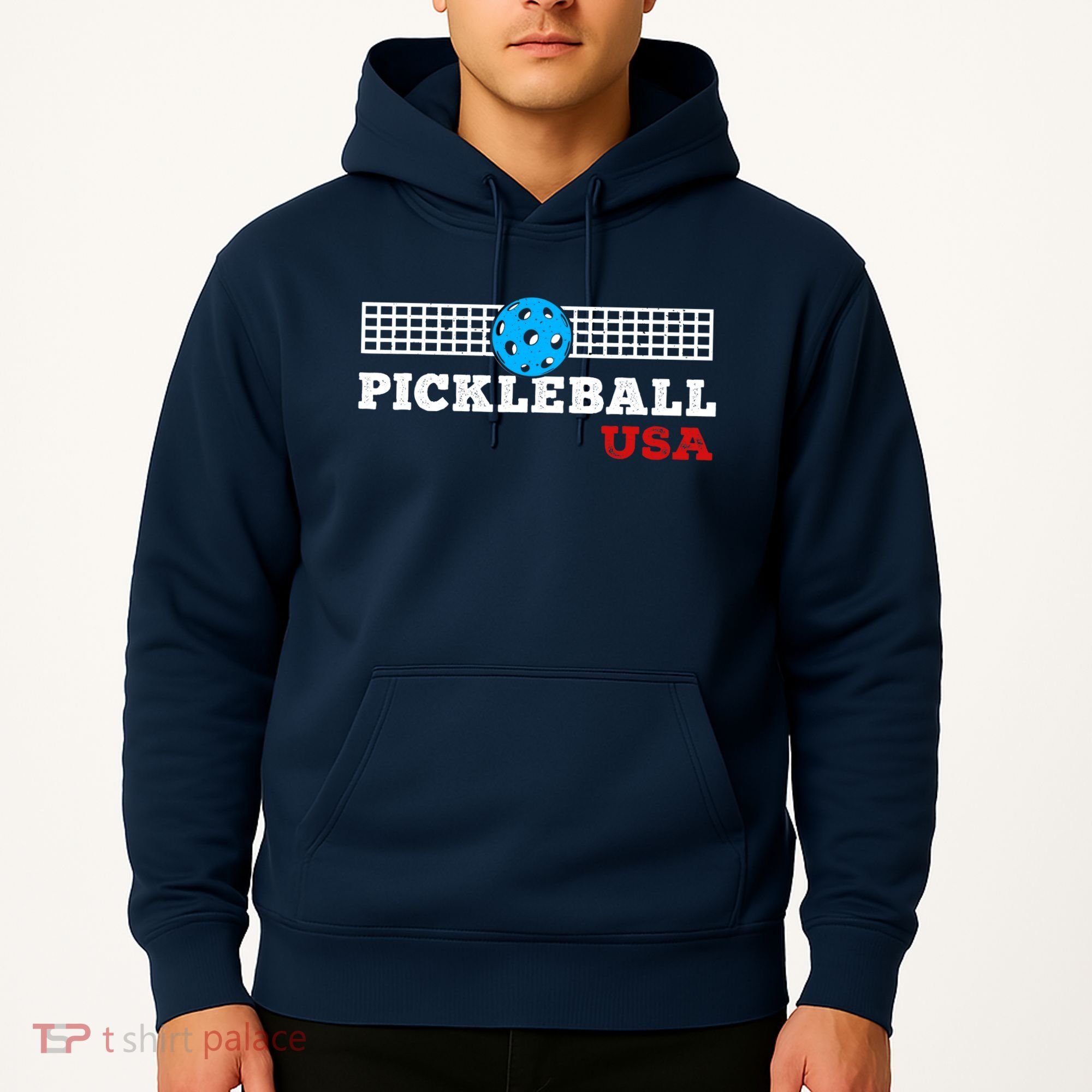 Pickleball Support The Team Pickleball Player USA Flag Hoodie