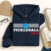 Pickleball Support The Team Pickleball Player USA Flag Hoodie thumb 4