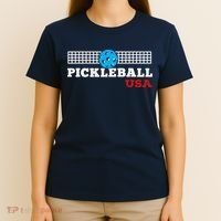 Pickleball Support The Team Pickleball Player USA Flag T-Shirt thumb 4