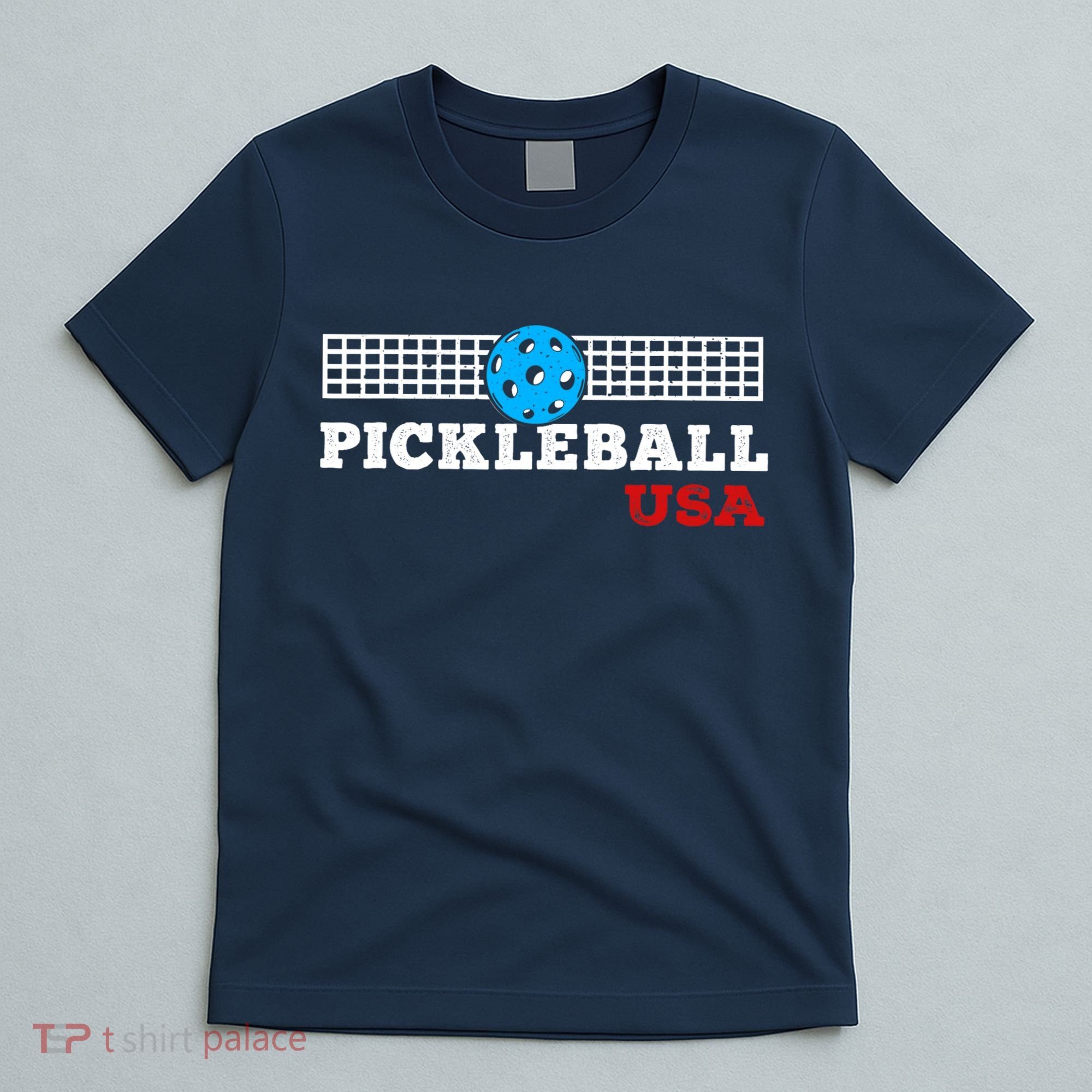 Pickleball Support The Team Pickleball Player USA Flag T-Shirt