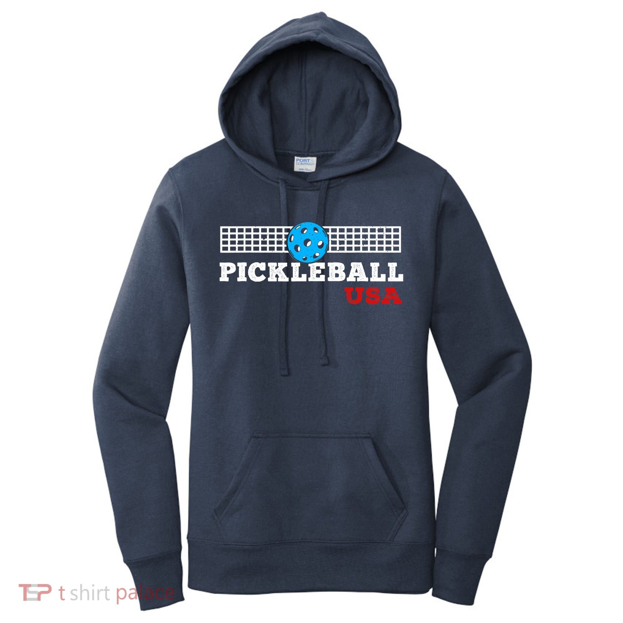 Pickleball Support The Team Pickleball Player USA Flag Women's Hoodie