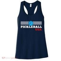 Pickleball Support The Team Pickleball Player USA Flag Women's Tank Top thumb 0