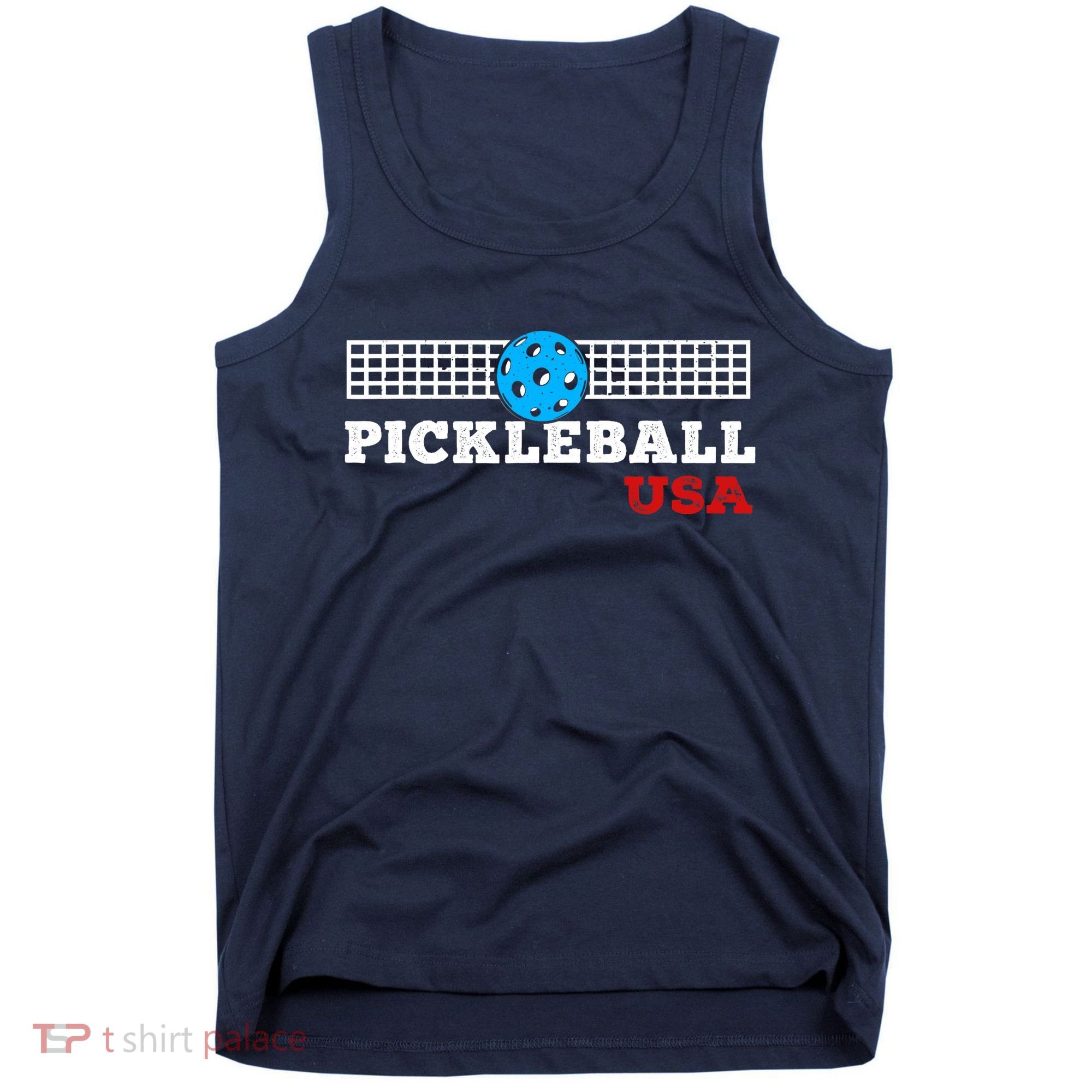 Pickleball Support The Team Pickleball Player USA Flag Tank Top