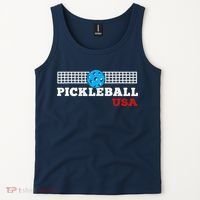 Pickleball Support The Team Pickleball Player USA Flag Tank Top thumb 2