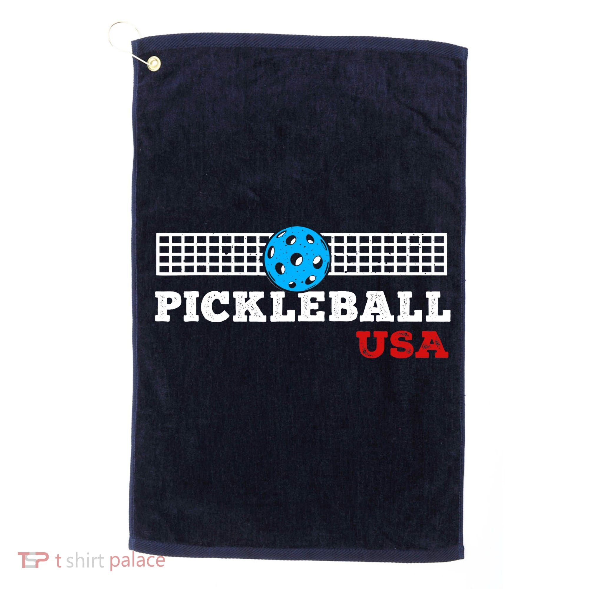 Pickleball Support The Team Pickleball Player USA Flag Golf Towel