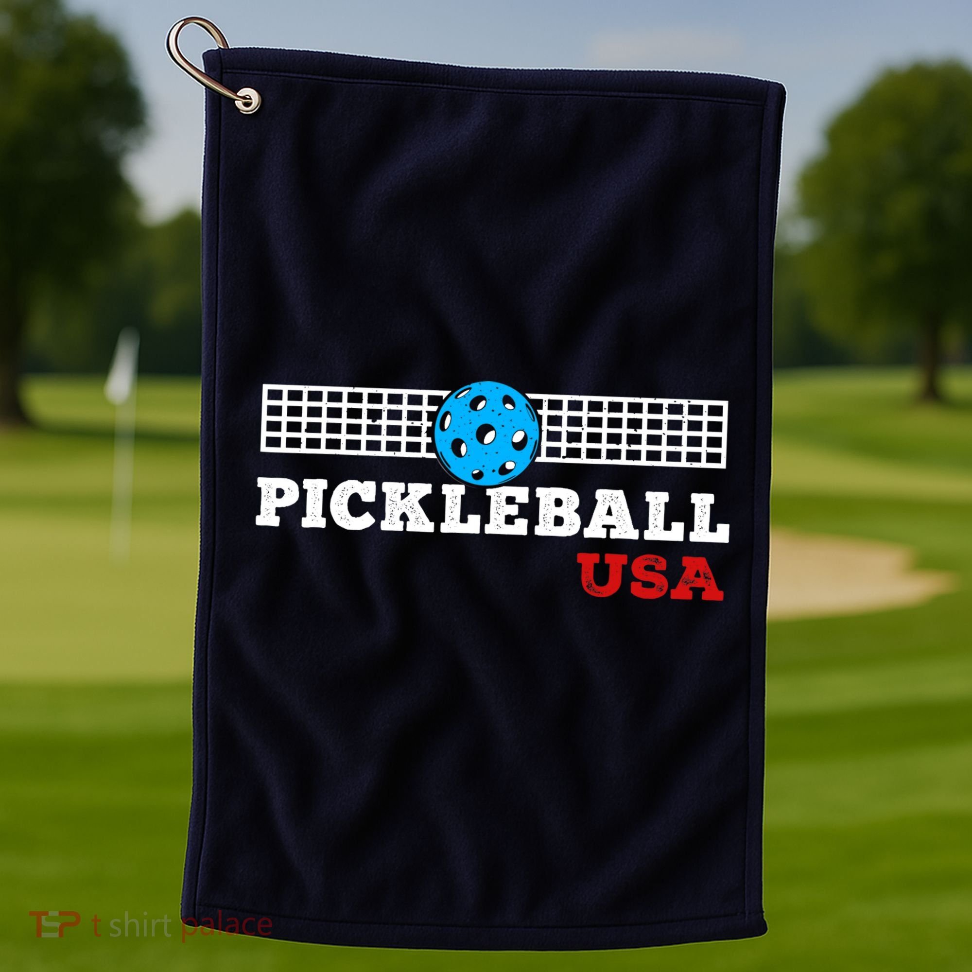 Pickleball Support The Team Pickleball Player USA Flag Golf Towel