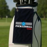 Pickleball Support The Team Pickleball Player USA Flag Golf Towel thumb 2