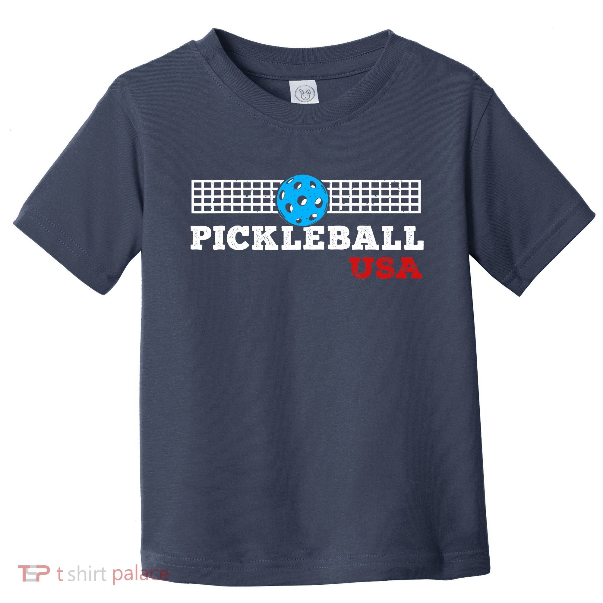 Pickleball Support The Team Pickleball Player USA Flag Toddler T-Shirt