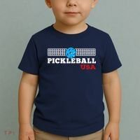 Pickleball Support The Team Pickleball Player USA Flag Toddler T-Shirt thumb 2