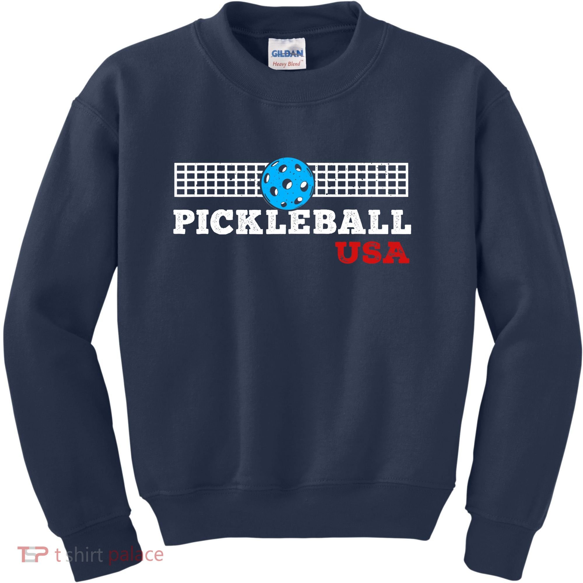 Pickleball Support The Team Pickleball Player USA Flag Kids Sweatshirt