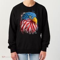Paint Splatter USA American Flag Eagle Head Women's Sweatshirt thumb 0