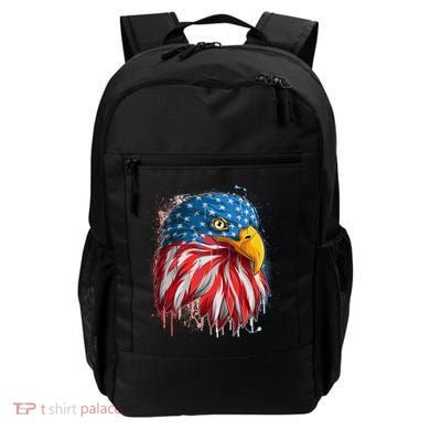 Paint Splatter USA American Flag Eagle Head Backpack