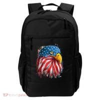 Paint Splatter USA American Flag Eagle Head Backpack thumb 0