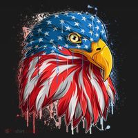 Paint Splatter USA American Flag Eagle Head Backpack thumb 2