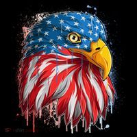 Paint Splatter USA American Flag Eagle Head Bucket Hat thumb 4