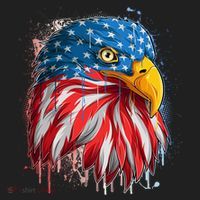Paint Splatter USA American Flag Eagle Head Beanie thumb 2