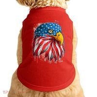Paint Splatter USA American Flag Eagle Head Doggie Tank thumb 0