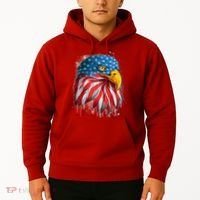 Paint Splatter USA American Flag Eagle Head Hoodie thumb 2