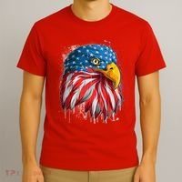 Paint Splatter USA American Flag Eagle Head T-Shirt thumb 3