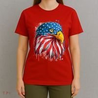 Paint Splatter USA American Flag Eagle Head T-Shirt thumb 4