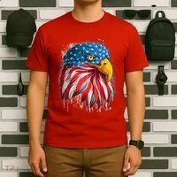 Paint Splatter USA American Flag Eagle Head T-Shirt thumb 6
