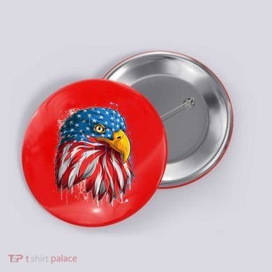 Paint Splatter USA American Flag Eagle Head Button