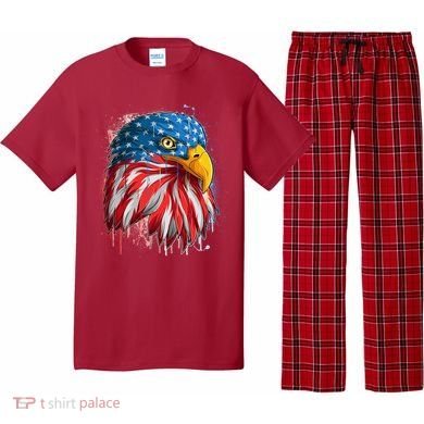 Paint Splatter USA American Flag Eagle Head Pajama Set