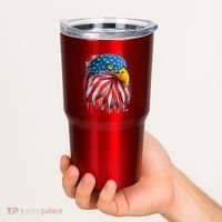 Paint Splatter USA American Flag Eagle Head Tumbler thumb 2