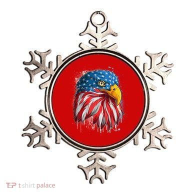Paint Splatter USA American Flag Eagle Head Ornament
