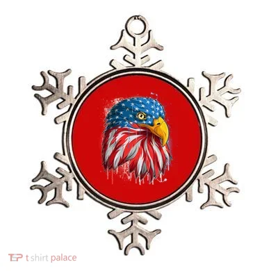 Paint Splatter USA American Flag Eagle Head Ornament