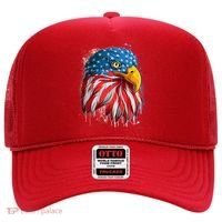Paint Splatter USA American Flag Eagle Head Hat thumb 0