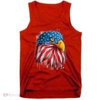 Paint Splatter USA American Flag Eagle Head Tank Top thumb 0