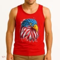 Paint Splatter USA American Flag Eagle Head Tank Top thumb 3