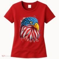 Paint Splatter USA American Flag Eagle Head Women's T-Shirt thumb 0