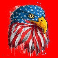 Paint Splatter USA American Flag Eagle Head Women's T-Shirt thumb 6