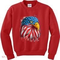 Paint Splatter USA American Flag Eagle Head Kids Sweatshirt thumb 0
