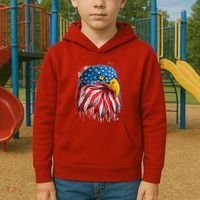 Paint Splatter USA American Flag Eagle Head Kids Hoodie thumb 2