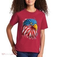Paint Splatter USA American Flag Eagle Head Kids T-Shirt thumb 2