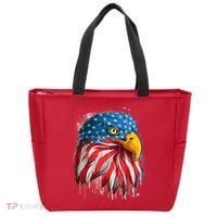 Paint Splatter USA American Flag Eagle Head Tote Bag thumb 0