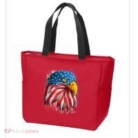 Paint Splatter USA American Flag Eagle Head Tote Bag thumb 3