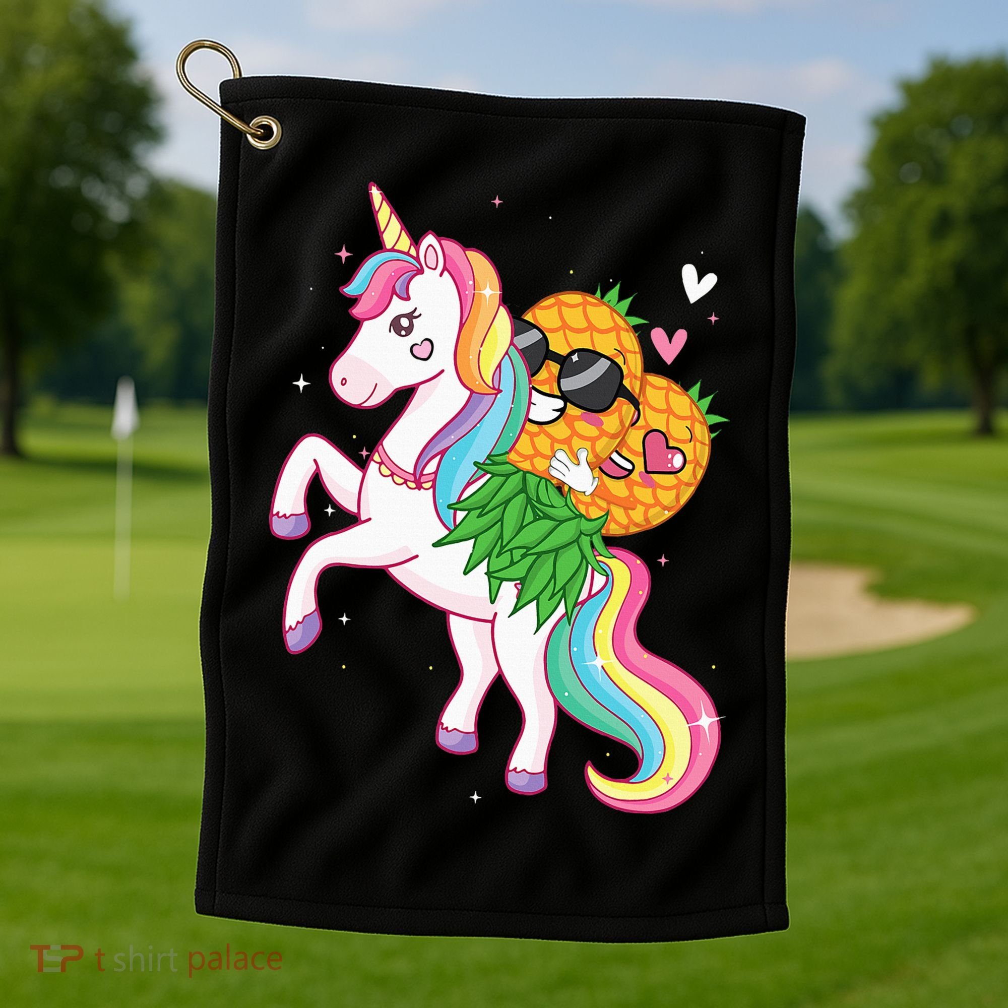 Pineapple Swinger Unicorn  Swinging Lifestyle Polyamory Golf Towel