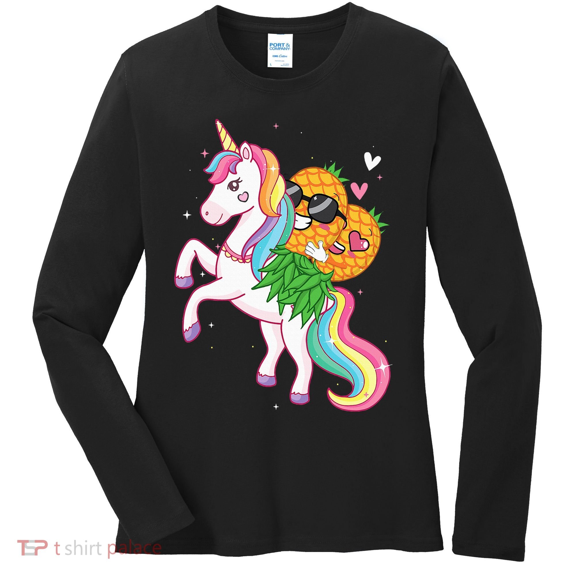 Pineapple Swinger Unicorn  Swinging Lifestyle Polyamory Women's Long Sleeve Shirt