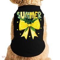 Preppy Summer Vibes Lemon Bow Girly Summer Doggie Tank thumb 0