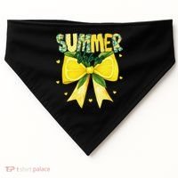 Preppy Summer Vibes Lemon Bow Girly Summer USA-Made Doggie Bandana thumb 0