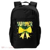 Preppy Summer Vibes Lemon Bow Girly Summer Backpack thumb 0