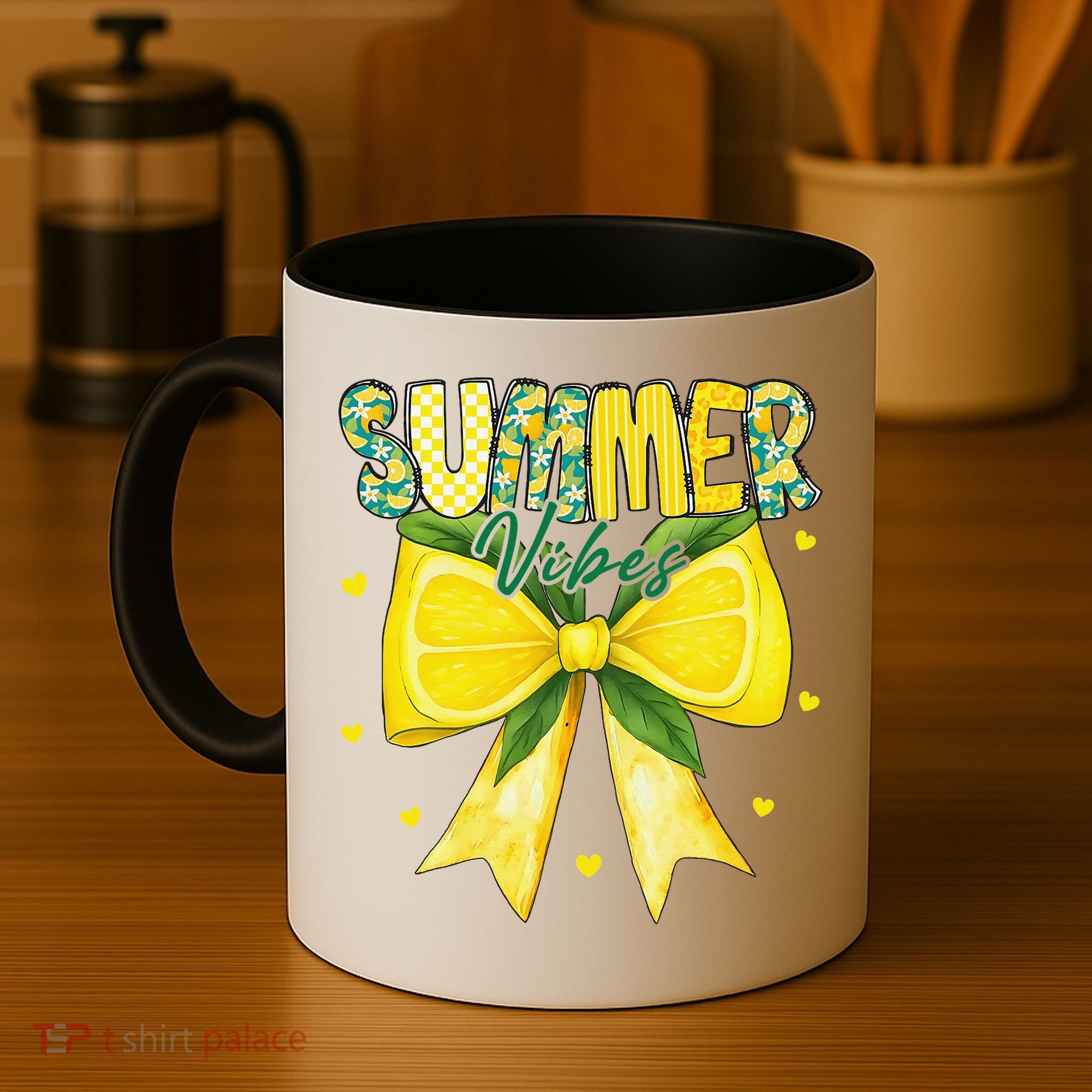 Preppy Summer Vibes Lemon Bow Girly Summer Coffee Mug