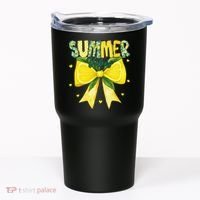Preppy Summer Vibes Lemon Bow Girly Summer Tumbler thumb 0