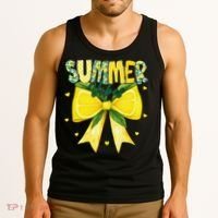 Preppy Summer Vibes Lemon Bow Girly Summer Tank Top thumb 3
