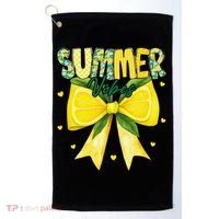 Preppy Summer Vibes Lemon Bow Girly Summer Golf Towel thumb 0